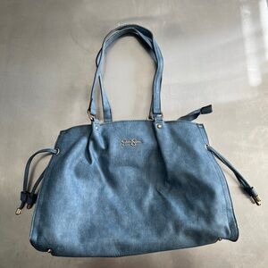 Jessica Simpson Blue Shoulder Bag with Gold Accents